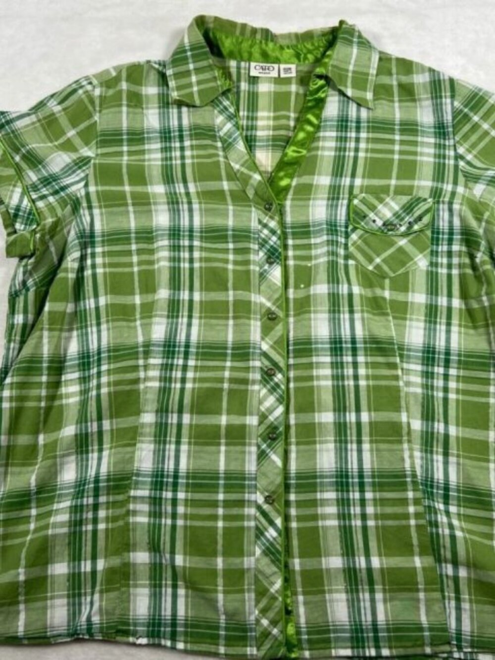 Cato Polyester Plaid Tops for Women Size 14/16 W